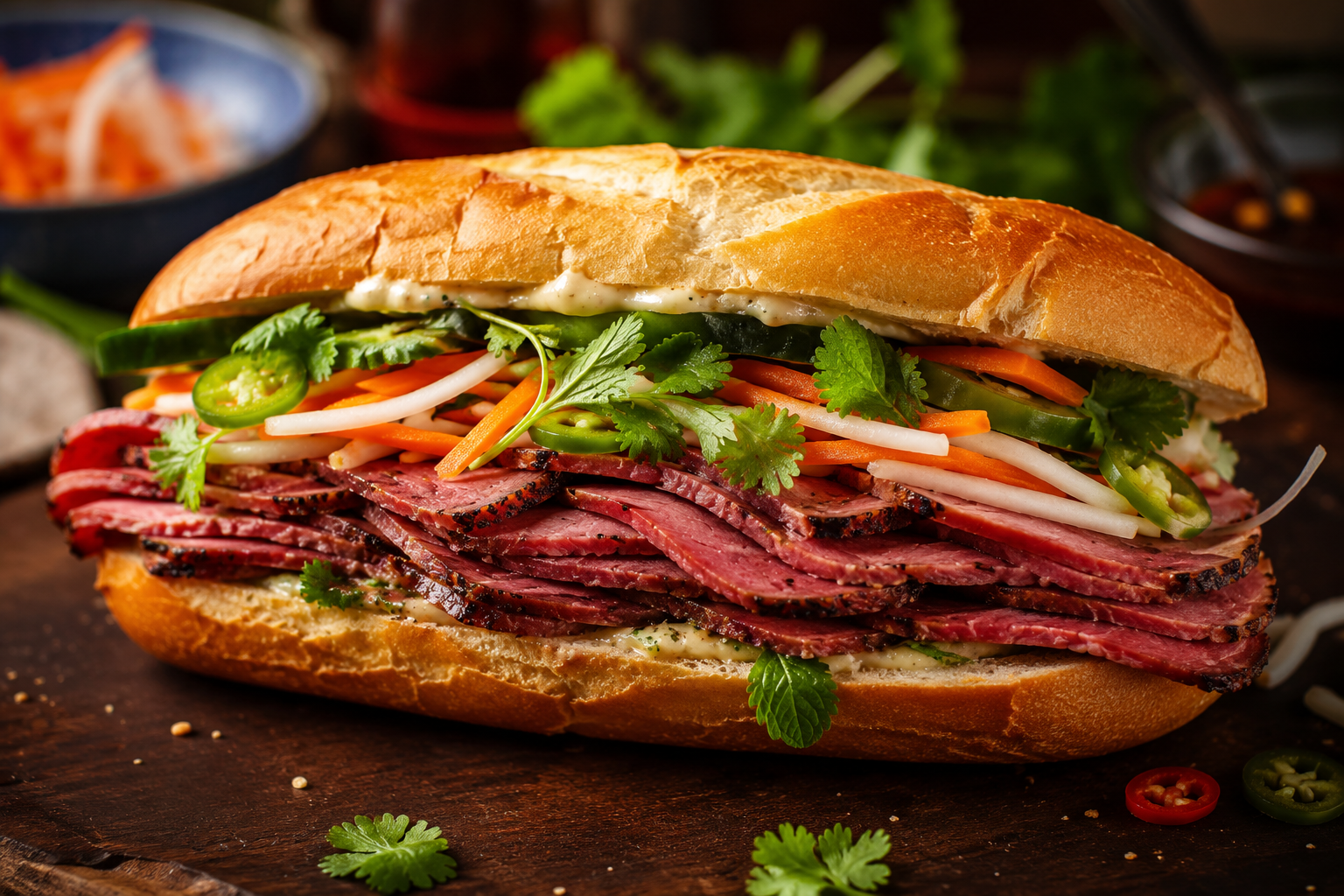 
                    Vietnamese-Style Pastrami Banh Mi
                  