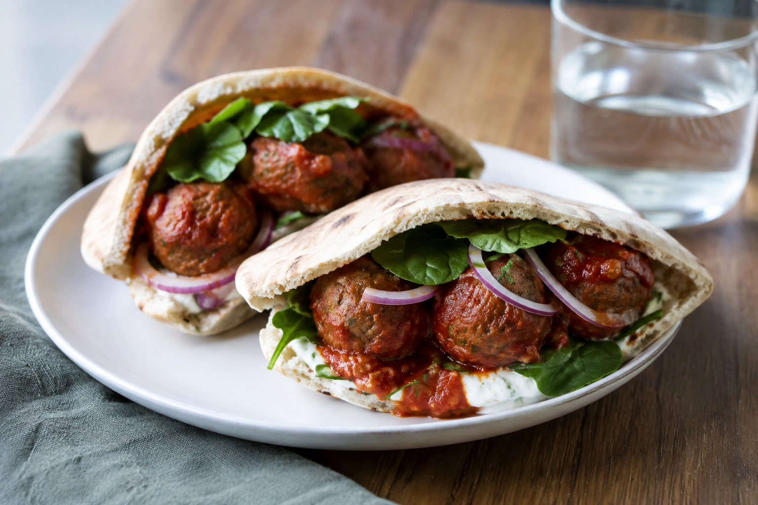 
                    Meatball Pitas
                  
